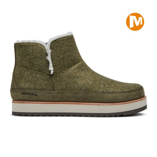 Merrell Juno Pull On Winterstiefel Damen Olivgrün [DE-IOQKV]